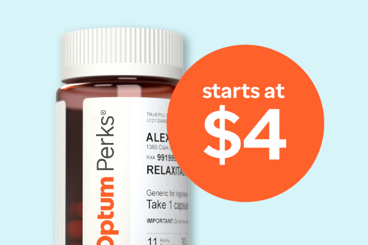 Pill bottle with text 'Starts at $4'